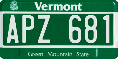 VT license plate APZ681