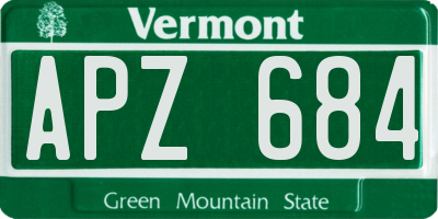 VT license plate APZ684
