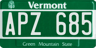 VT license plate APZ685