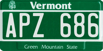 VT license plate APZ686