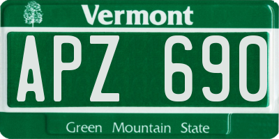 VT license plate APZ690