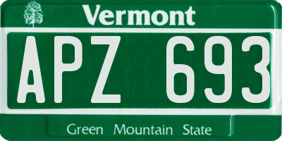 VT license plate APZ693
