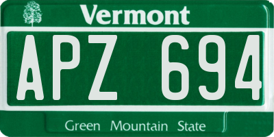 VT license plate APZ694
