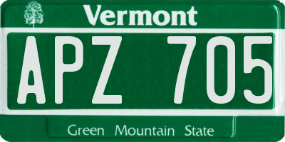 VT license plate APZ705