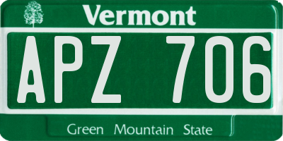 VT license plate APZ706