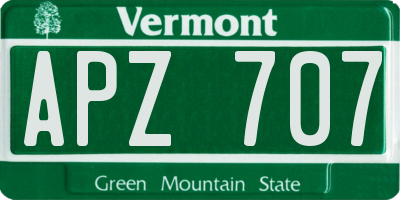 VT license plate APZ707