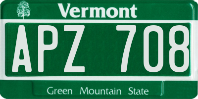 VT license plate APZ708
