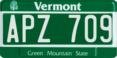 VT license plate APZ709