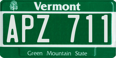 VT license plate APZ711