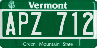 VT license plate APZ712