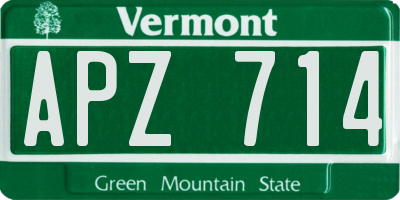 VT license plate APZ714