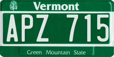 VT license plate APZ715