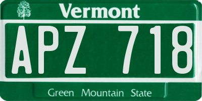VT license plate APZ718