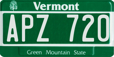 VT license plate APZ720
