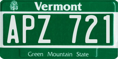 VT license plate APZ721