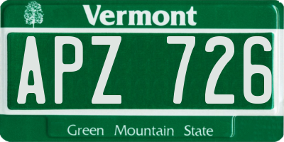 VT license plate APZ726