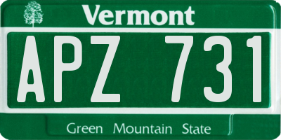 VT license plate APZ731