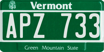 VT license plate APZ733