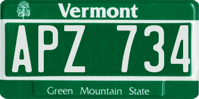 VT license plate APZ734