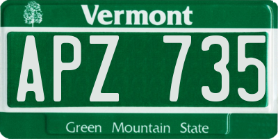 VT license plate APZ735