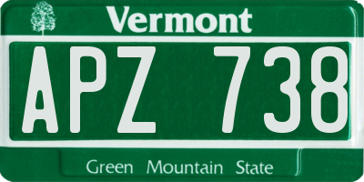 VT license plate APZ738