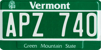 VT license plate APZ740