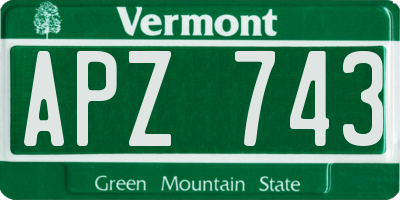 VT license plate APZ743