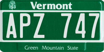 VT license plate APZ747