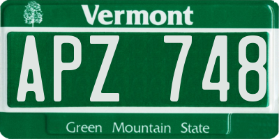 VT license plate APZ748