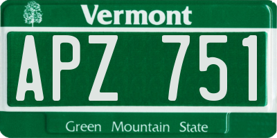 VT license plate APZ751