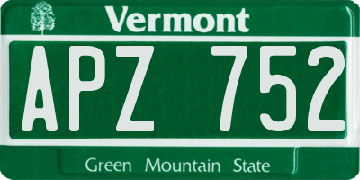 VT license plate APZ752