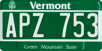 VT license plate APZ753