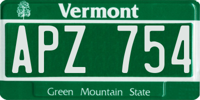 VT license plate APZ754