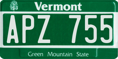 VT license plate APZ755