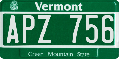 VT license plate APZ756