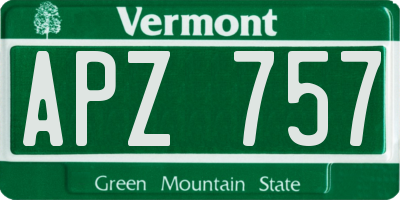 VT license plate APZ757