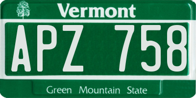 VT license plate APZ758