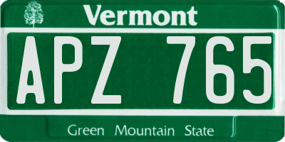 VT license plate APZ765