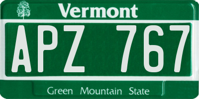 VT license plate APZ767