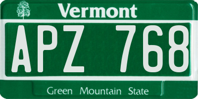 VT license plate APZ768