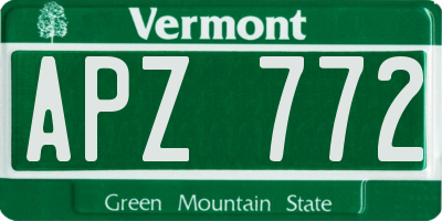 VT license plate APZ772