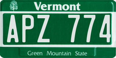 VT license plate APZ774