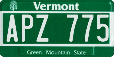 VT license plate APZ775