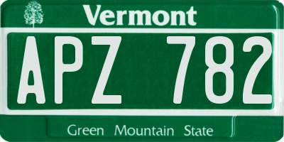 VT license plate APZ782