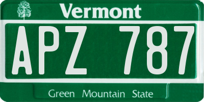 VT license plate APZ787