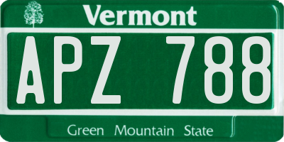 VT license plate APZ788