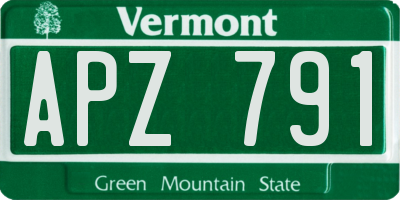VT license plate APZ791