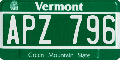 VT license plate APZ796