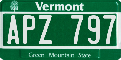 VT license plate APZ797
