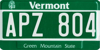 VT license plate APZ804
